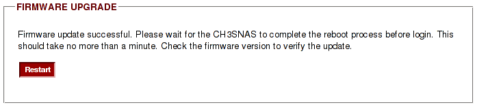 Firmware upgrade: successful update